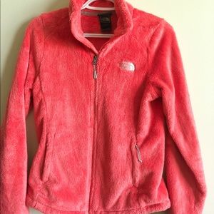 North face fuzzy zip up Jacket